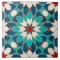 Navy Blue Teal White Red Marble Moroccan Mosaic