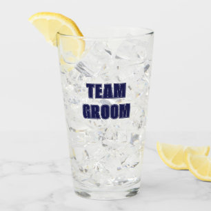 Navy Blue Team Groom Bachelor Party Glass