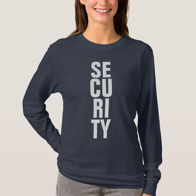 Navy Blue Template Custom Womens Security T-Shirt (Front)