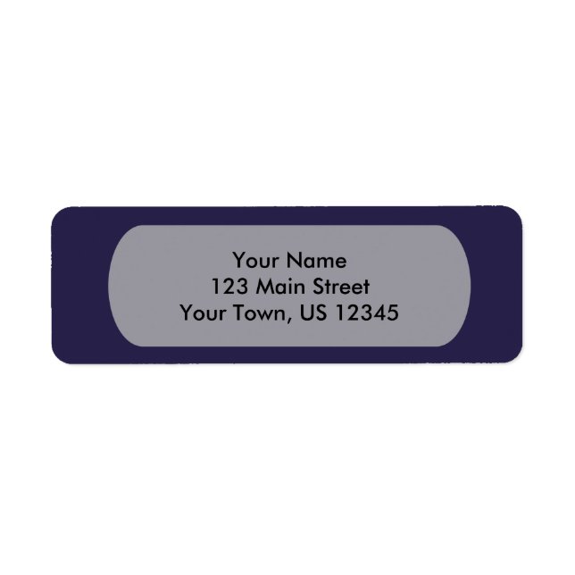 Navy Blue Template Return Address Label (Front)