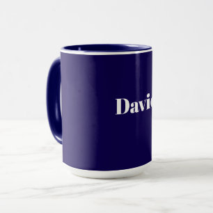 Navy Blue Template, White Text, Customisable, Mug