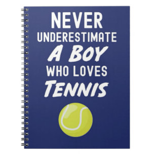 Navy Blue Tennis Gifts For Boys Kids Players Lover Notebook