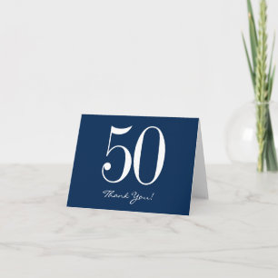 Navy Blue Thank You Cards - Modern Blue White
