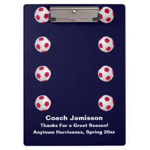 Navy Blue, Thank You Soccer Coach Clipboard