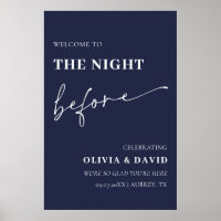 Navy Blue The Night Before Rehearsal Welcome Sign