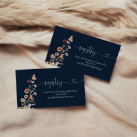 Navy Blue Tiny Wildflower Bridal Shower Registry
