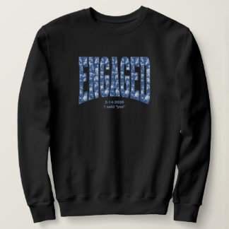Navy Blue Toile ENGAGED Bridal Shower Bach Party Sweatshirt