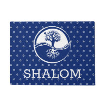 Navy Blue Tree of Life Star of David Shalom