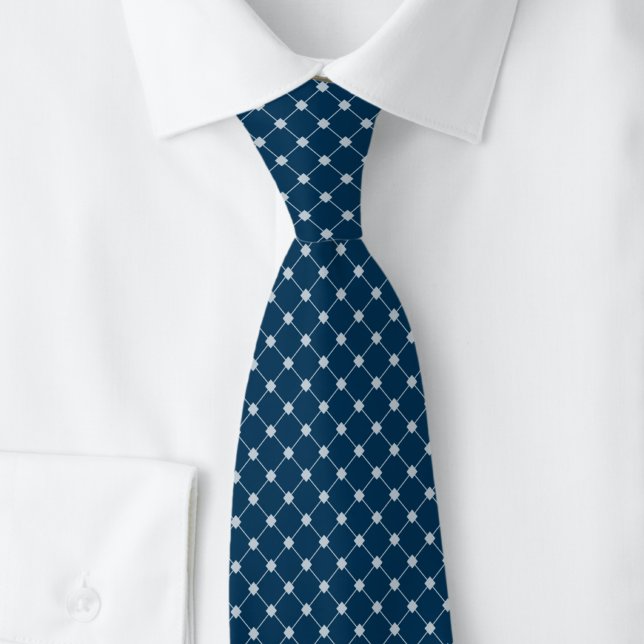 Navy Blue Trellis Tie (Creator Uploaded)