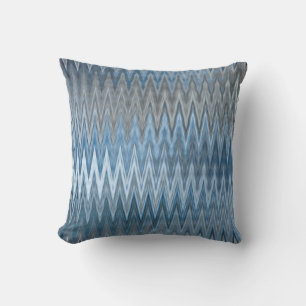 Navy Blue Trendy Wavy Pattern Cushion
