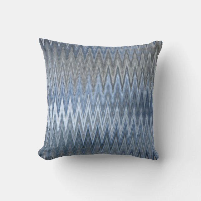 Navy Blue Trendy Wavy Pattern Cushion (Front)
