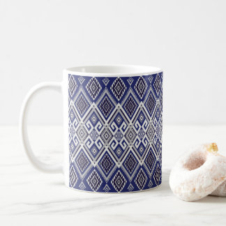 Navy Blue Tribal Motif Surface Pattern Coffee Mug