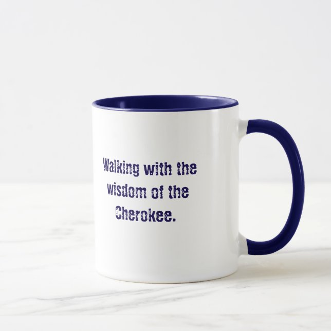 Navy Blue Typography  Cherokee Saying Coffee Mug (Right)