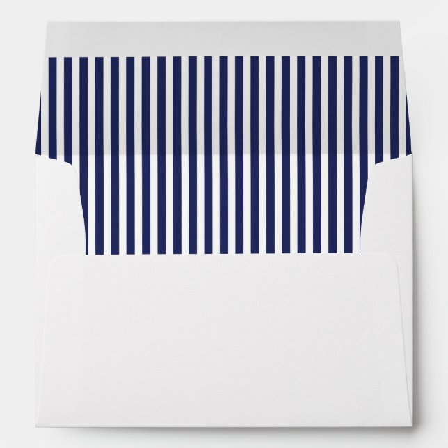 Navy Blue Vertical Stripe Lined Envelopes (Back (Bottom))