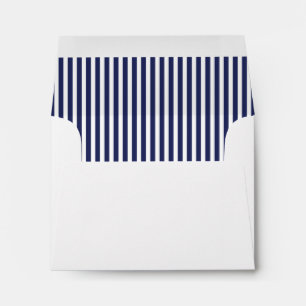 Navy Blue Vertical Stripe Lined Envelopes