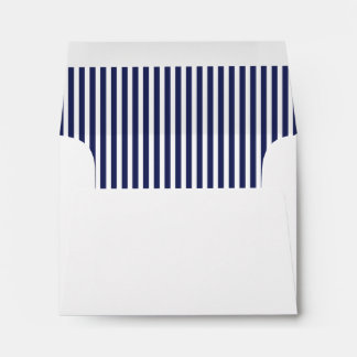 Navy Blue Vertical Stripe Lined Envelopes