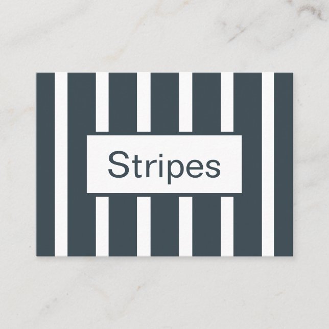 Navy Blue Vertical Stripes  Business Card (Front)