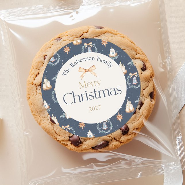 Navy Blue Watercolor Christmas Sticker (Creator Uploaded)