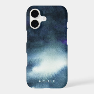 Navy Blue Watercolor Ombre Add Your Name
