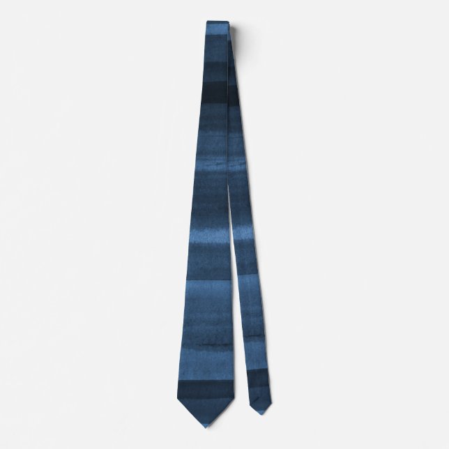 Navy Blue Watercolor Ombre Neck Tie (Front)