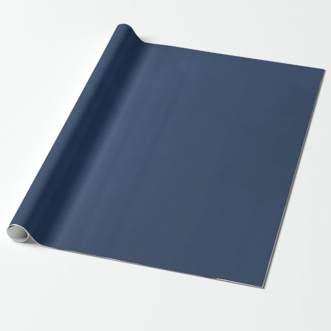 Navy Blue Watercolor Wrapping Paper (Unrolled)