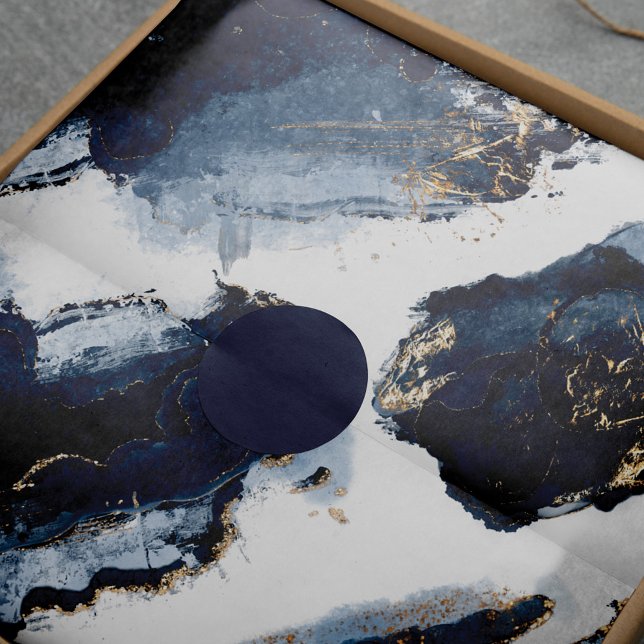 Navy Blue Watercolour Alcohol ink & Gold Sparkle Tissue Paper (Navy Blue Watercolour Alcohol ink & Gold Sparkle Tissue Paper)