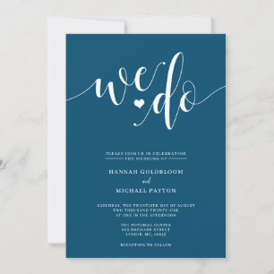 Navy Blue We Do Wedding Invitation