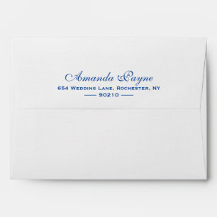 Navy Blue Wedding Agate Return Address Envelope