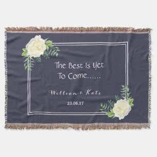 Navy blue Wedding anniversary throw Blanket