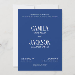 Navy Blue Wedding Invitation