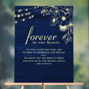 Navy Blue Wedding Memorial Acrylic Sign