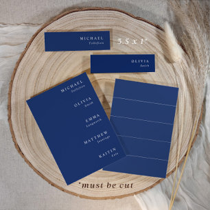 Navy Blue Wedding Name Tags 3.5 x 1 Slim Cards
