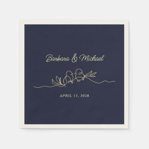 Navy Blue Wedding Napkin