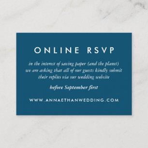 Navy Blue Wedding Online RSVP Card