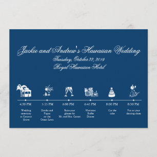 Navy Blue Wedding Reception Itinerary Timeline Program