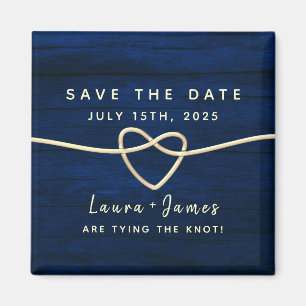 Navy Blue Wedding Save The Date Invitation Magnet