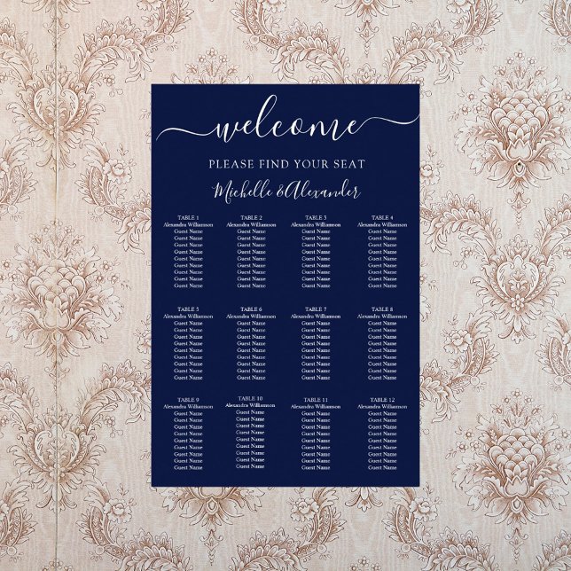 Navy blue wedding seating chart (Creator Uploaded)
