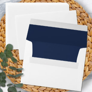 Navy Blue Wedding Simple Elegant Modern Classic Envelope