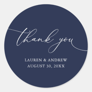 Navy Blue Wedding Thank You Envelope Seal