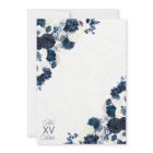 Navy Blue Western Charra Floral Boots Quinceañera