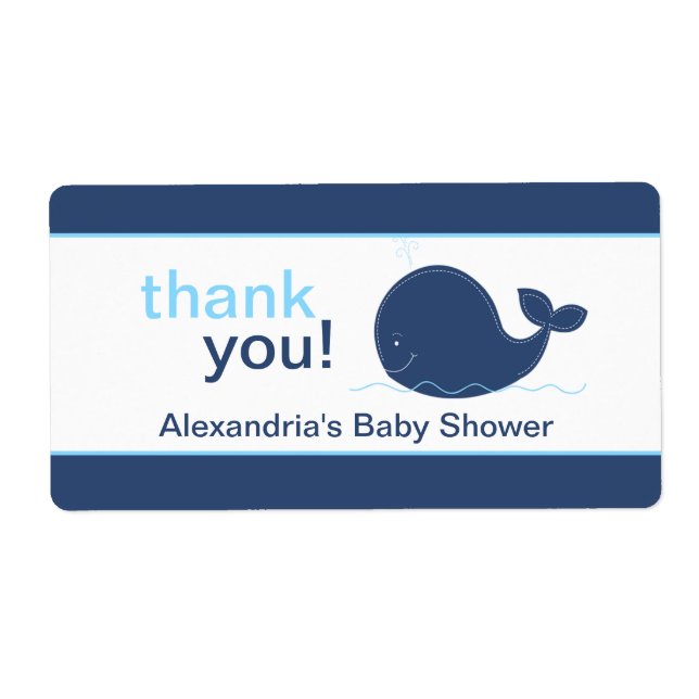 Navy Blue Whale Customised Sticker (Front)