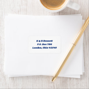 Navy Blue & White Address Labels