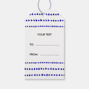Navy Blue White Aztec Arrows Pattern Gift Tags