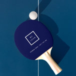 Navy blue white business logo ping pong paddle<br><div class="desc">A stylish,  classic navy blue background.  Personalise and add your business,  company logo,  a text.  White letters.  If you want it without text,  use your back-space key to delete.</div>