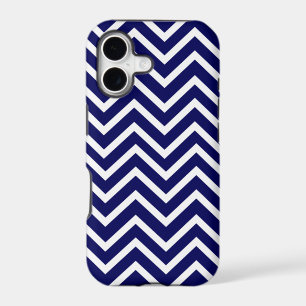 Navy Blue White Chevron Stripe iPhone 5 Case