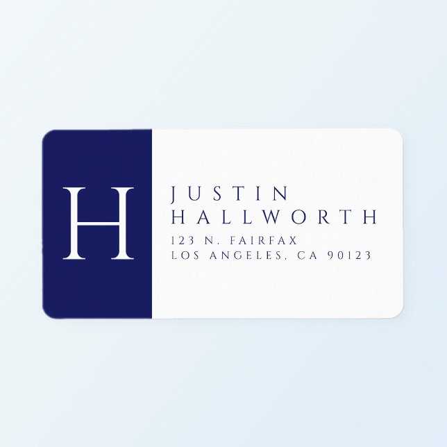 Navy Blue & White | Classy Return Address Label (Creator Uploaded)