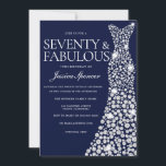 Navy Blue White Dress 70th Fabulous Birthday Party Invitation<br><div class="desc">Navy Blue White Dress 70th Fabulous Birthday Party Invitation

Variations to the invitation and matching items in our store</div>