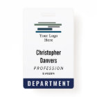 Navy Blue White Employee ID Large Logo Badge