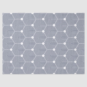 Navy-Blue & White Geometric Pattern Tissue Paper