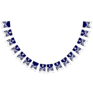 Navy Blue, White, Grey Cheerleader Birthday Bunting
